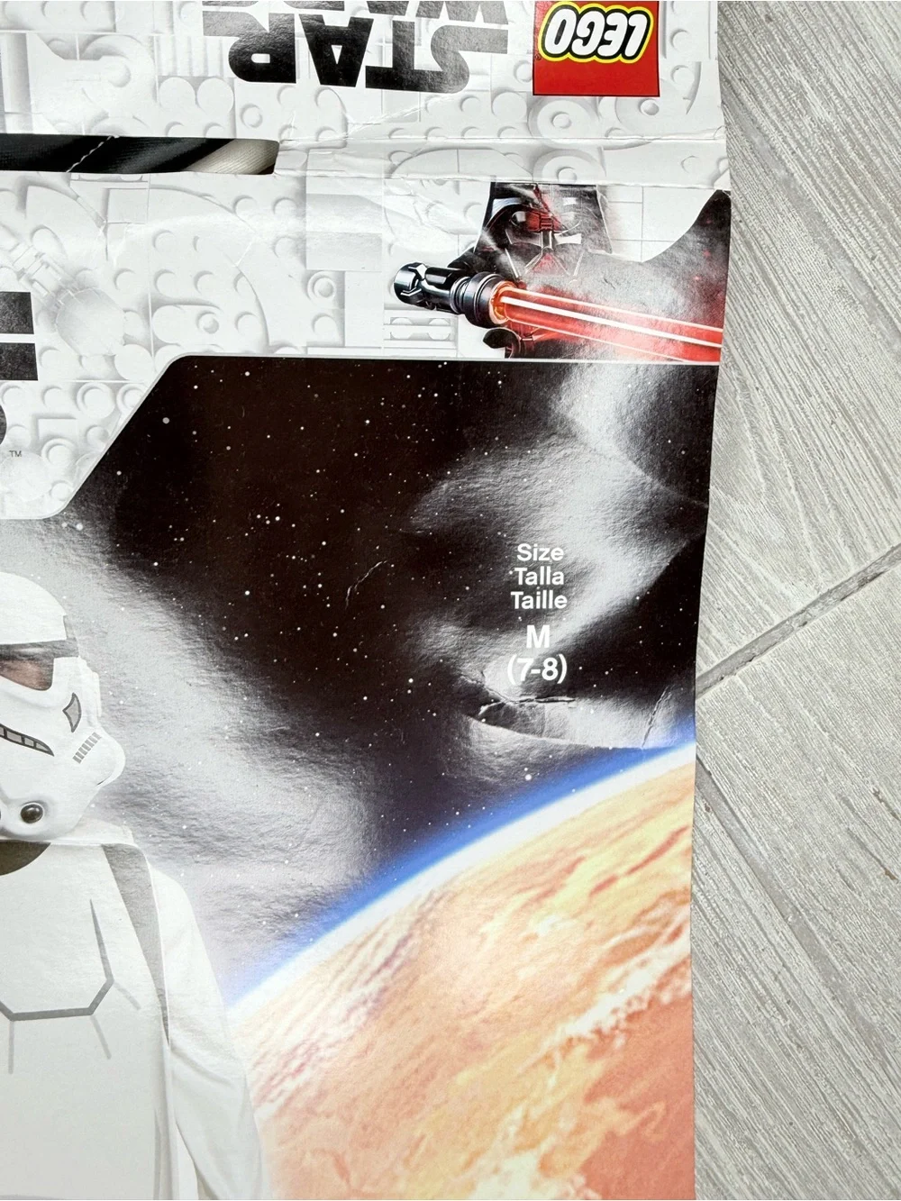 Stormtrooper Lego Classic Halloween costume dress up top / Mask and gloves 7-8